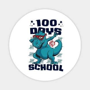 100 Days of school featuring a T-rex dino Dabbing #2 Magnet